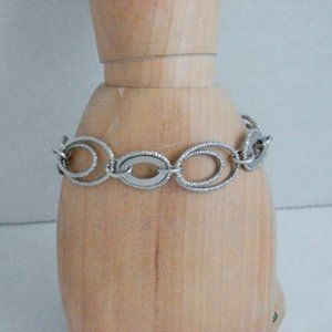 Sterling Silver High Polished & Textured Multi Circle 7.25" Bracelet